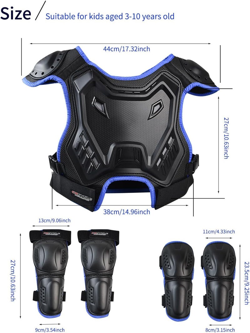 CHCYCLE Kids Dirt Bike Gear Motorcycle Armor Suit Chest Protector with Knee Pads Elbow Pads for Youth Mountain Biking Cycling Skating - Image 5